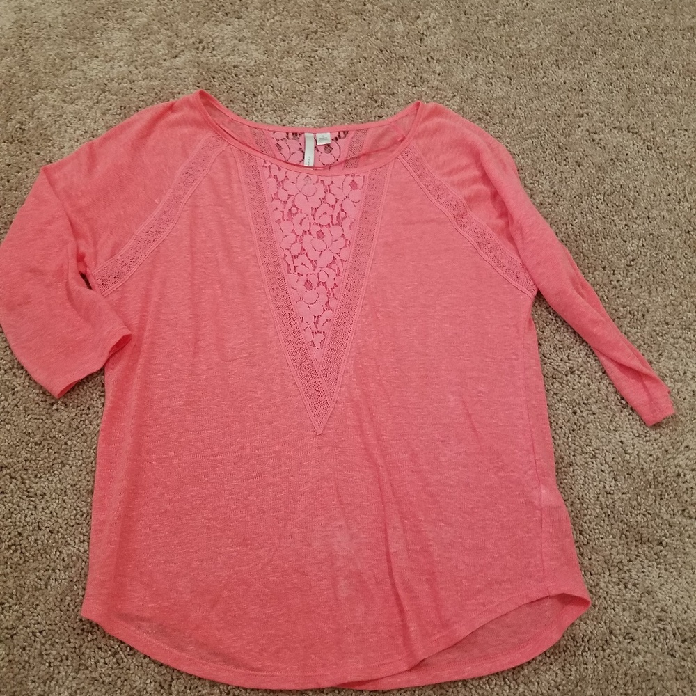 Lauren conrad peach colored lace top